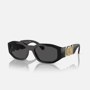 Versace Black Sunglasses with Gold Medallion